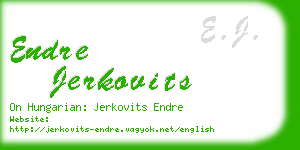 endre jerkovits business card